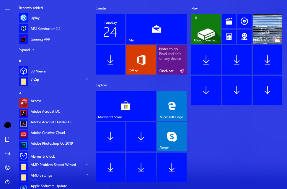Getting the message on start tiles "A great app is on its way!" Even though it has already... BB9UO.png