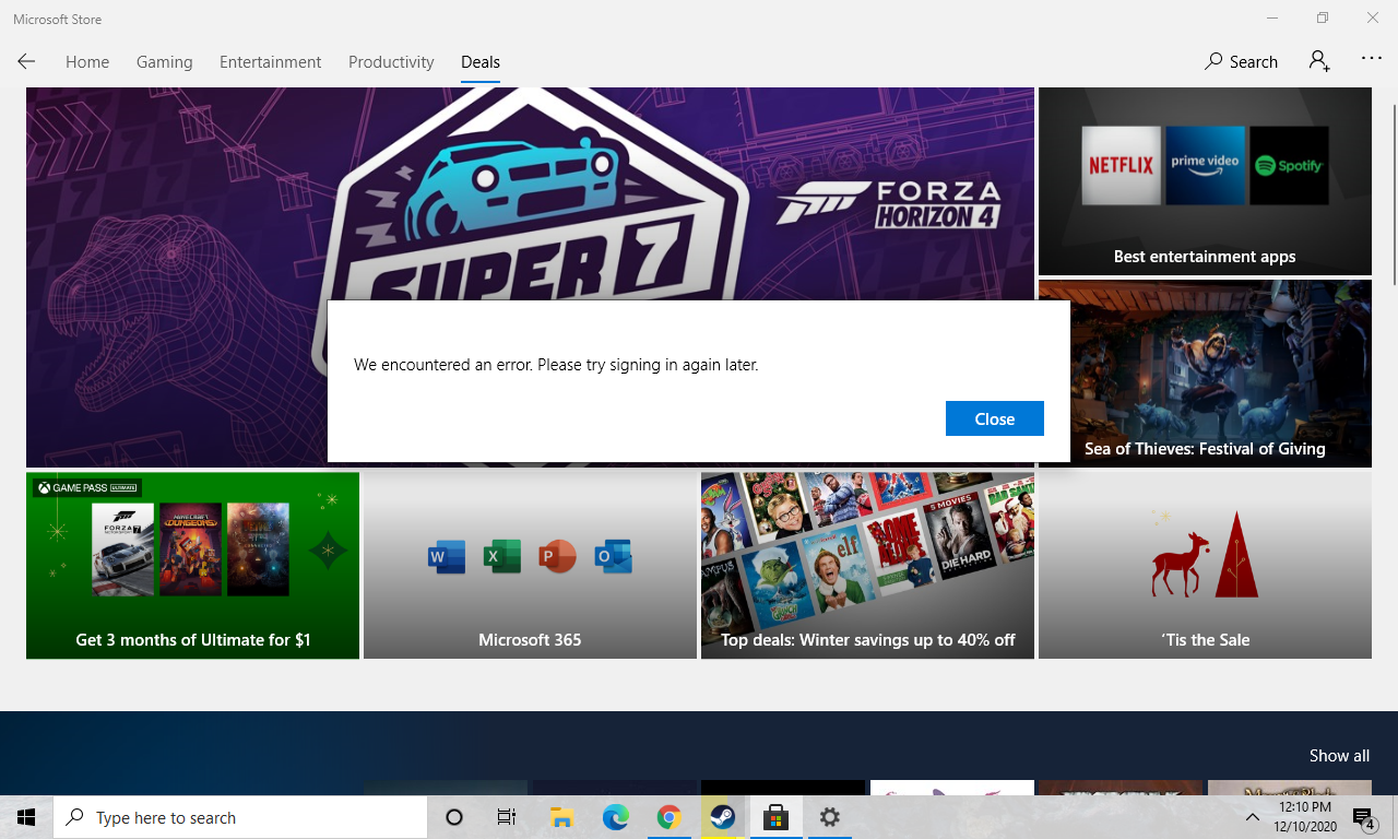 I cannot sign in not the Microsoft store, not matter what I do. bbd8412b-037b-43d1-a04e-0cca38c0a23d?upload=true.png