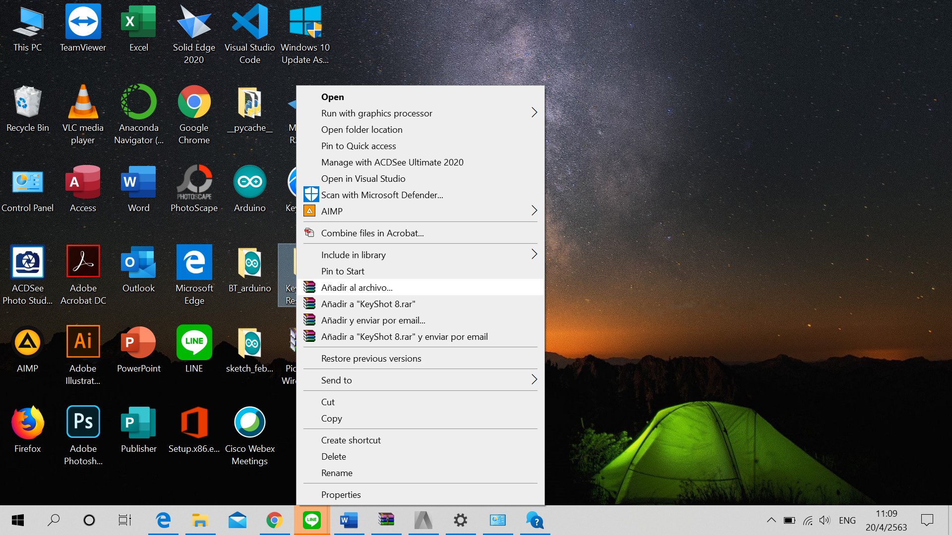 When I do the Right click on my folder, the Achieve word is in Spanish instead of English. bbd92144-1e90-4423-ba3b-ad06eb1835ef?upload=true.jpg