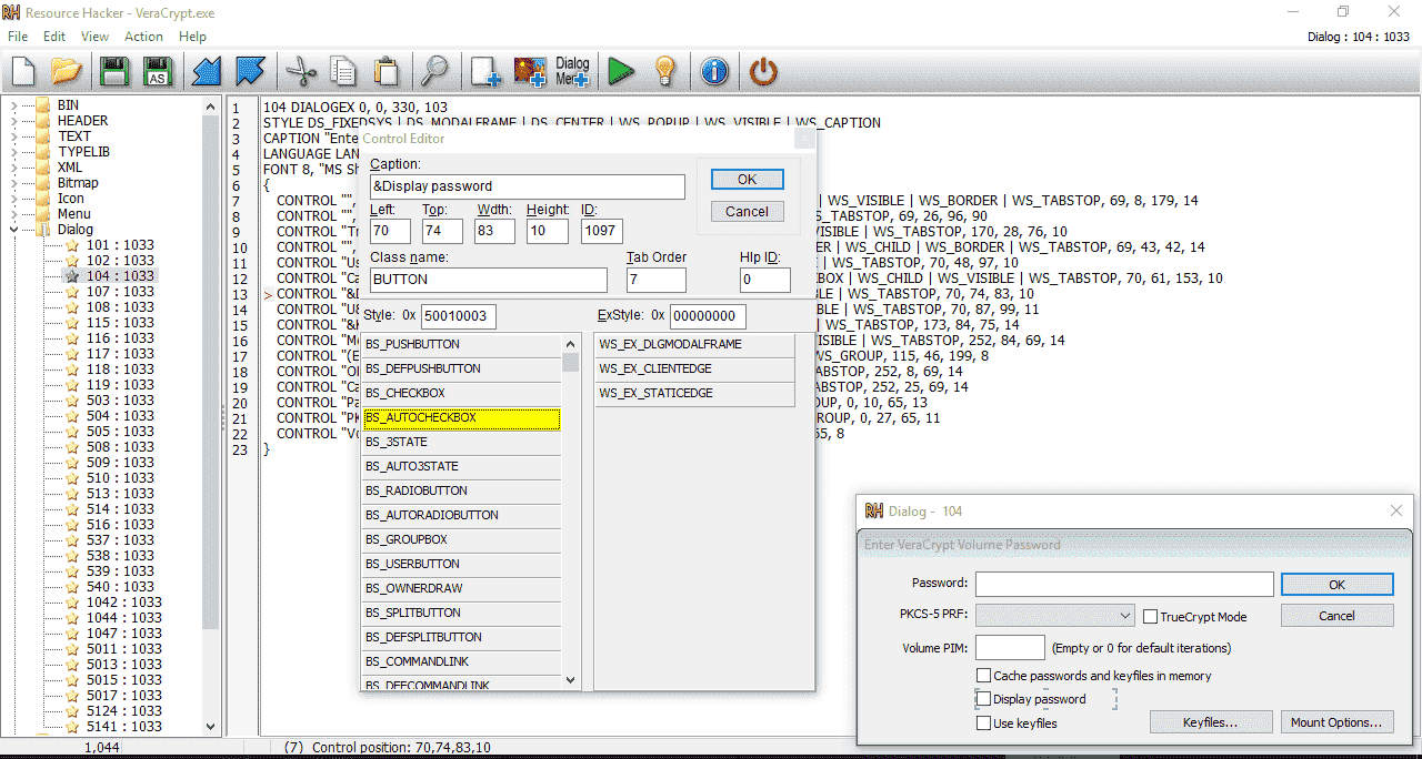 Using Resource Hacker to modify Veracrypt to check the "display password" box by default -... bbe97272-a4aa-44f1-bf5d-8ae0bd740781?upload=true.png
