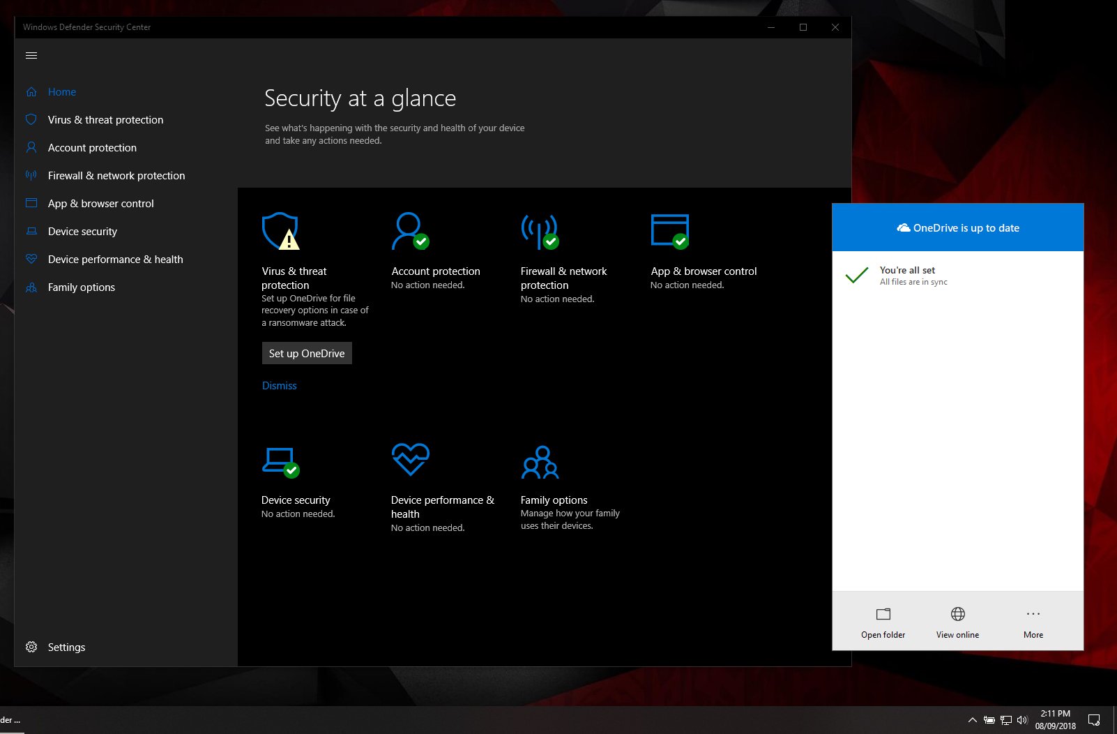 Security Center keeps telling me to setup onedrive but I have it installed bc3d5f99-0c96-4397-b87c-0498e54b92ee?upload=true.jpg