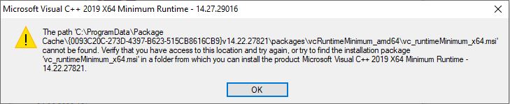 Microsoft Visual C++ 2019 X64 Minimum Runtime - 14.27.29016 error bc80ace1-0a35-4126-ac24-16abe019fd9a?upload=true.jpg