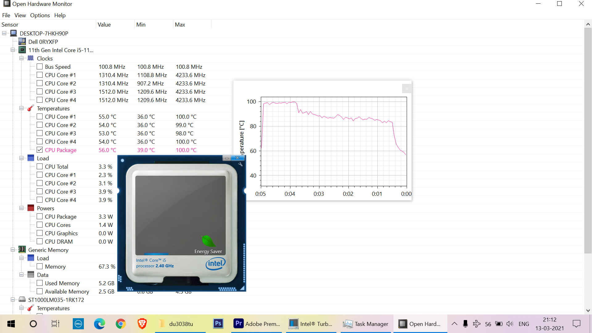 High temp around 98 degree Cel. continuously for a minute in 11th gen 1135g7 processor. Is... bd032062-521e-466f-8f55-9c47378bc7da?upload=true.png