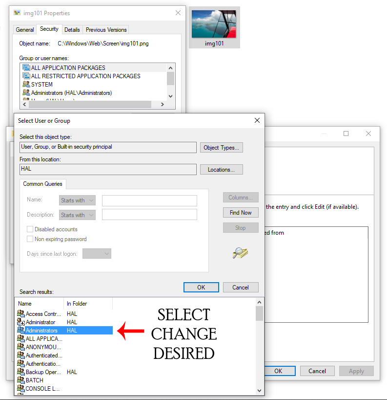 Windows 10 Home - Changing "TrustedInstaller" to "Administrator" to edit or remove items. bda22b30-dab1-4fe9-8fc9-50630362f2f0?upload=true.jpg