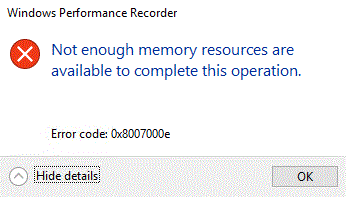 Windows Performance Recorder failed to run due to 'Not enough memory resources...' bdd3ce49-2dc0-47cc-bbbb-434645e6c3be?upload=true.gif