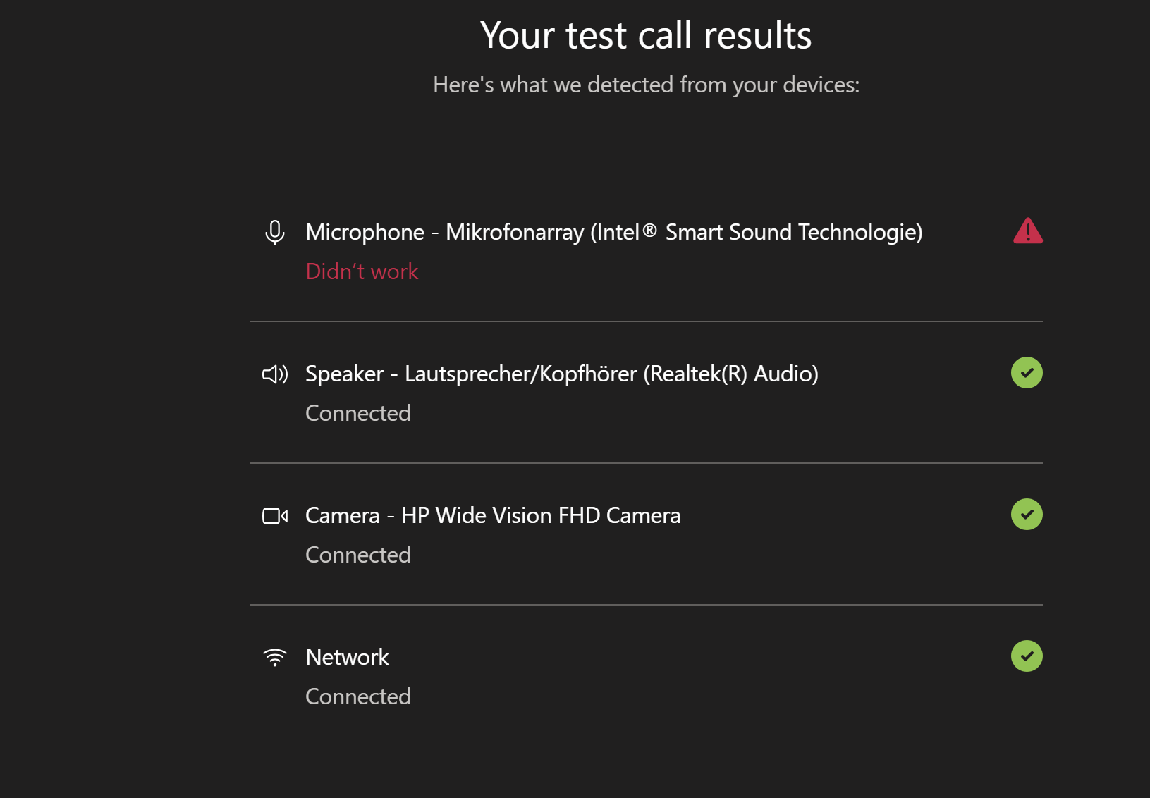 Microphone not working