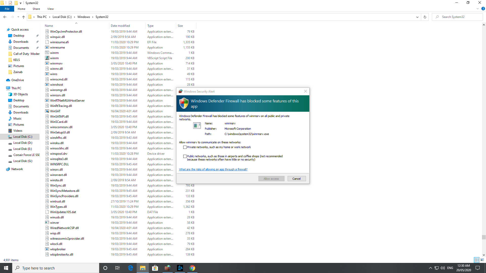 winrmsrv.exe asking for firewall access be76e927-28a9-406e-a22d-3c2e879380f1?upload=true.png