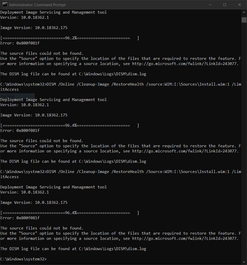 The source files could not be found Error: 0x800f081f DISM Help. bef3ab3a-90ea-46fd-80cf-0c26ce721789?upload=true.png