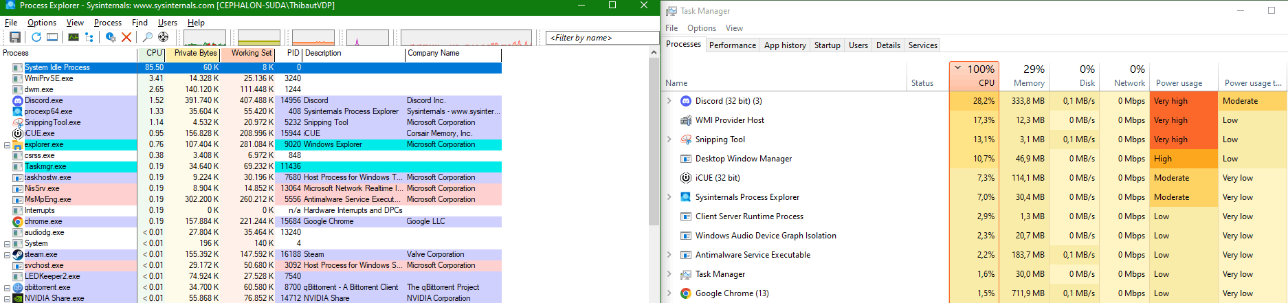 Found fix for my task manager showing 100% cpu when system was clearly at 1~9 in other... bf22dc3b-9046-47a0-aed5-520fd389d7ad?upload=true.png