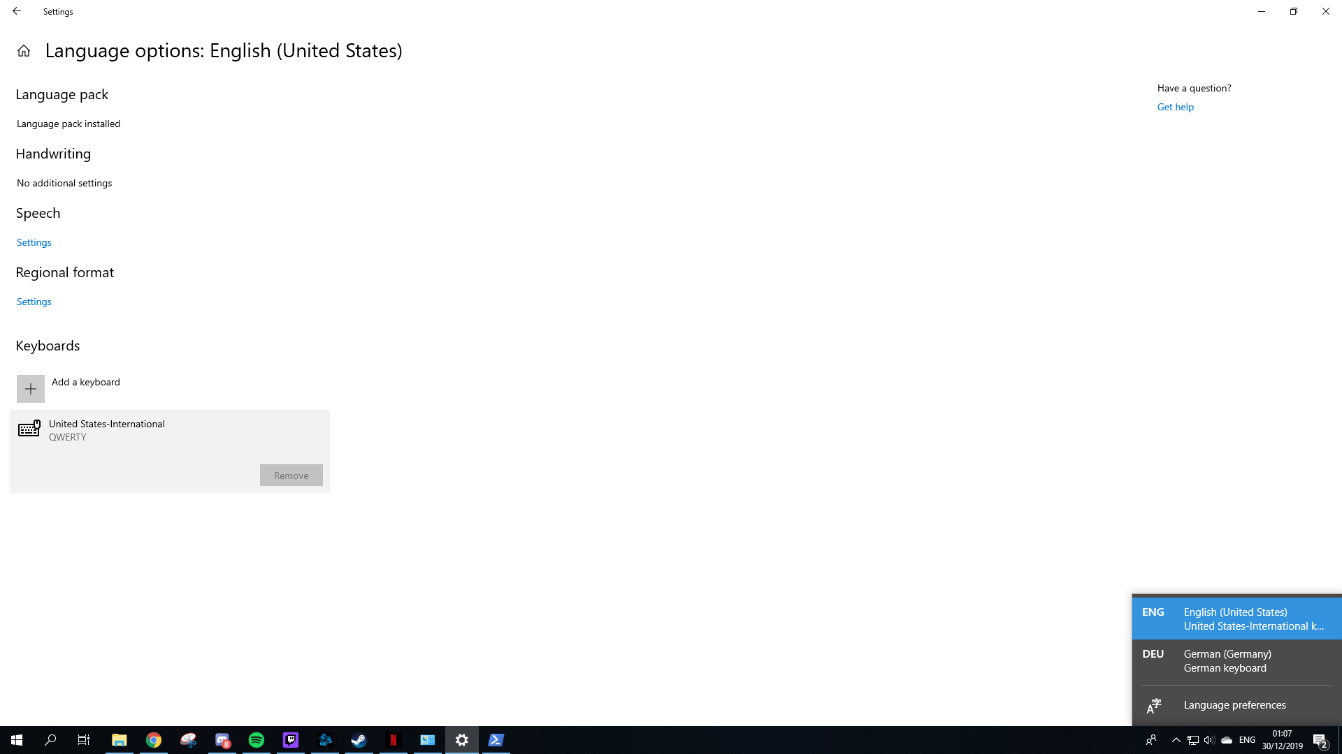German keyboard appearing in Taskbar bffb5266-811e-4f6a-b65b-a10c5c271f14?upload=true.png