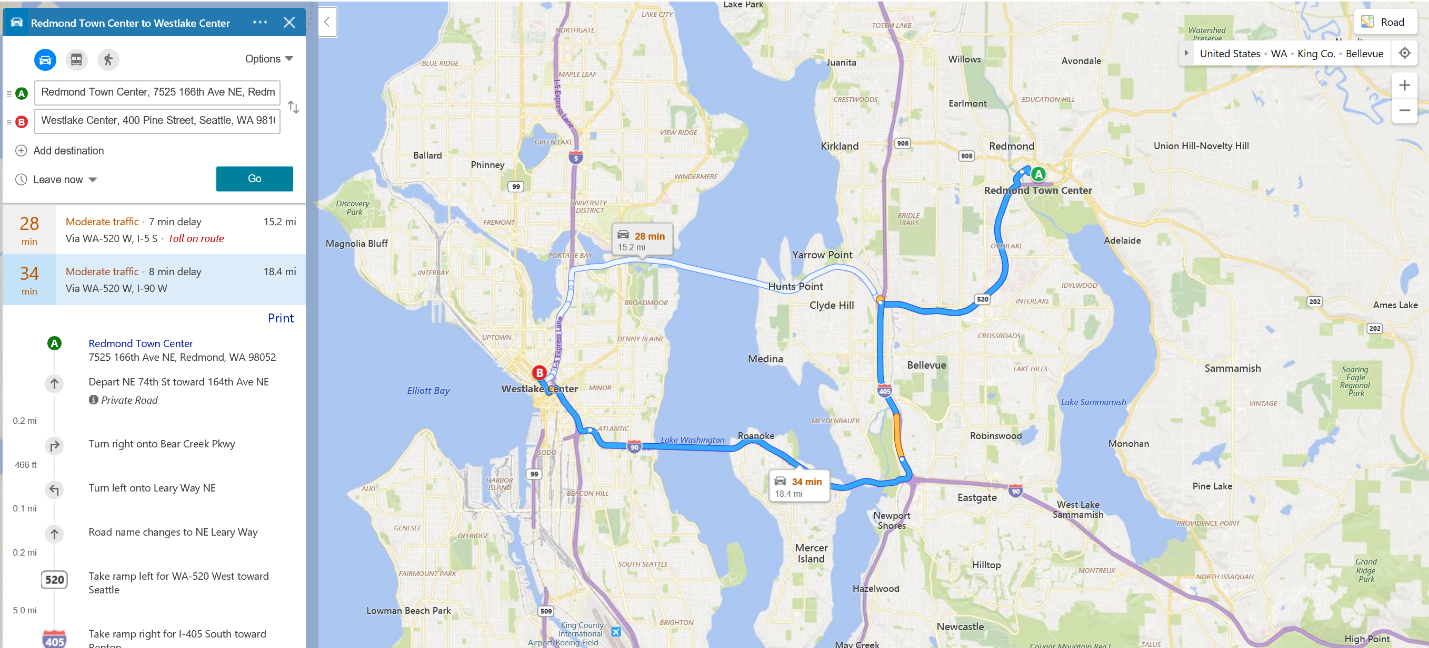 New route traffic coloring feature for Bing Maps BingMapsTrafficColoringScreenshot2.png