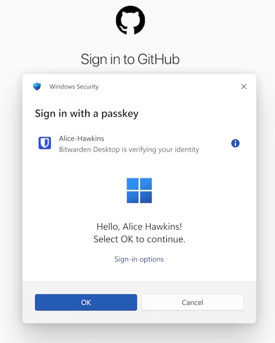 Windows 11 now lets you use 1Password and Bitwarden for managing passkeys Bitwarden-passkey-management-in-Windows-11.jpg