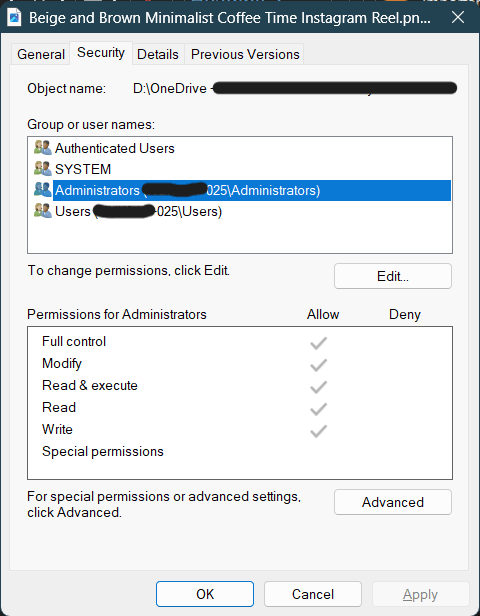 File permissions issue for files downloaded from internet / synchronized by OneDrive bjgJPJFLll7u6jyZg%2fjfzzsmSvGJ5Jlc4qm974NAsn7EUOAV%2bRW04EnLzK0uhV%2bNCHD2eLXI%2bIZ10MqyPlnpA%3d.png