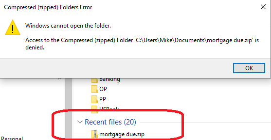Unable to change a readdeny access from D: ble-access-zip-folder-created-steps-recorder-windows-10-a-attempting-open-file-recent-files-list.png