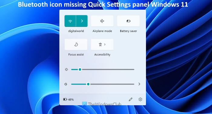 Bluetooth Icon missing on Quick Settings panel in Windows 11 bluetooth-icon-missing-quick-settings.png