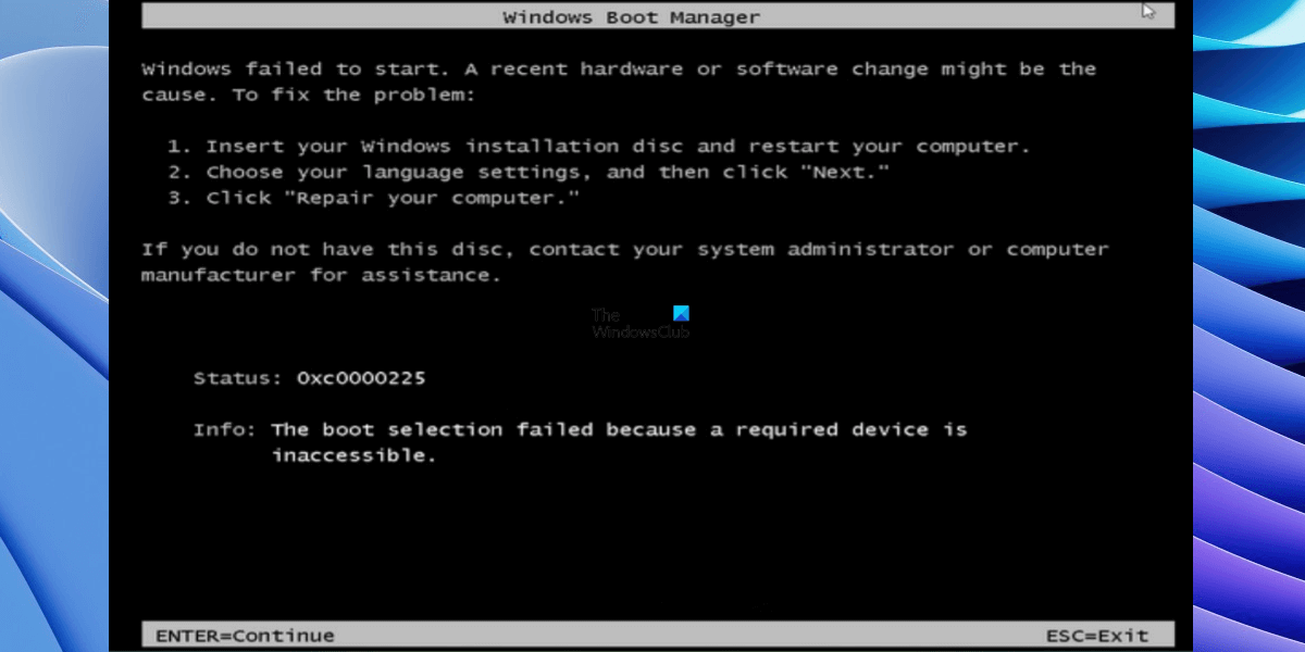 Fix 0xc0000225, Boot selection failed because a required device is inaccessible Boot-selection-failed-because-a-required-device-is-inaccessible.png