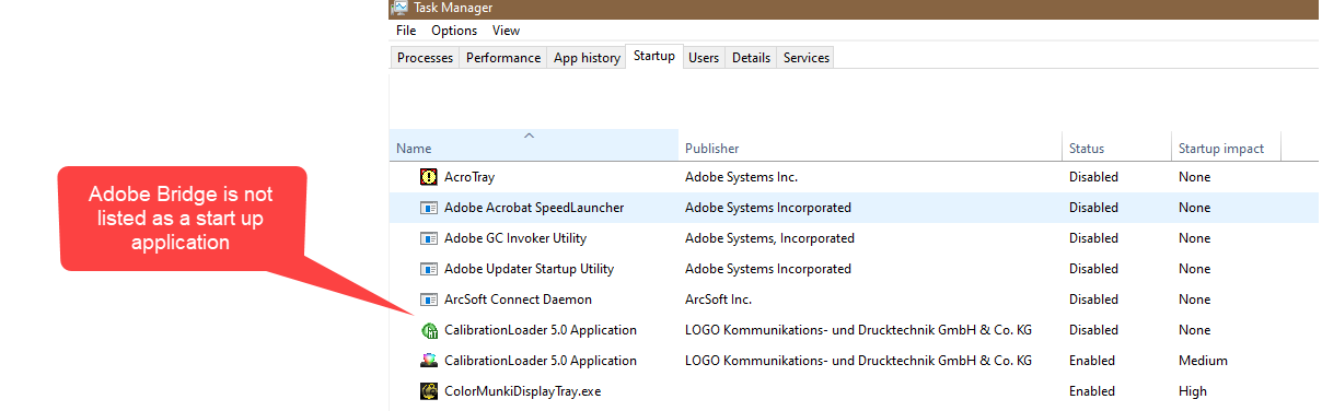 Bridge CS5 v4.1.0.54 is launching when I startup my computer even though I do not have this... Bridge2.png