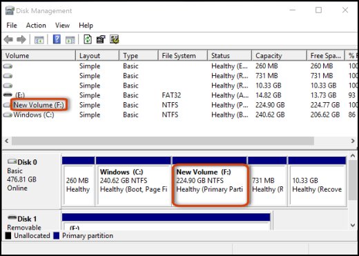 Unable to assign unallocated space to any of the partition or to create a new volume from... c04789579.jpg