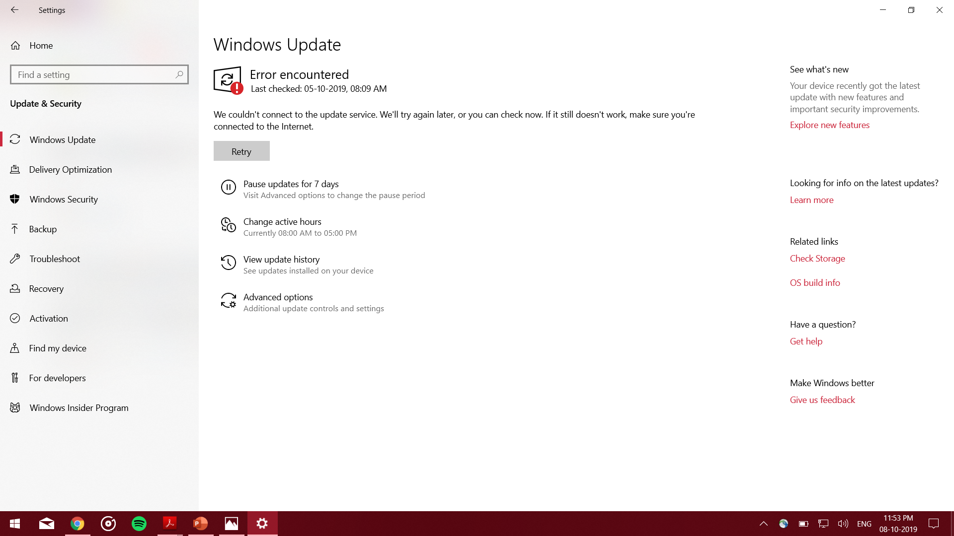 i am not able to even check for updates of either the windows or on the microsoft app store c0781786-c782-4a47-aa01-260abe80ab6e?upload=true.png