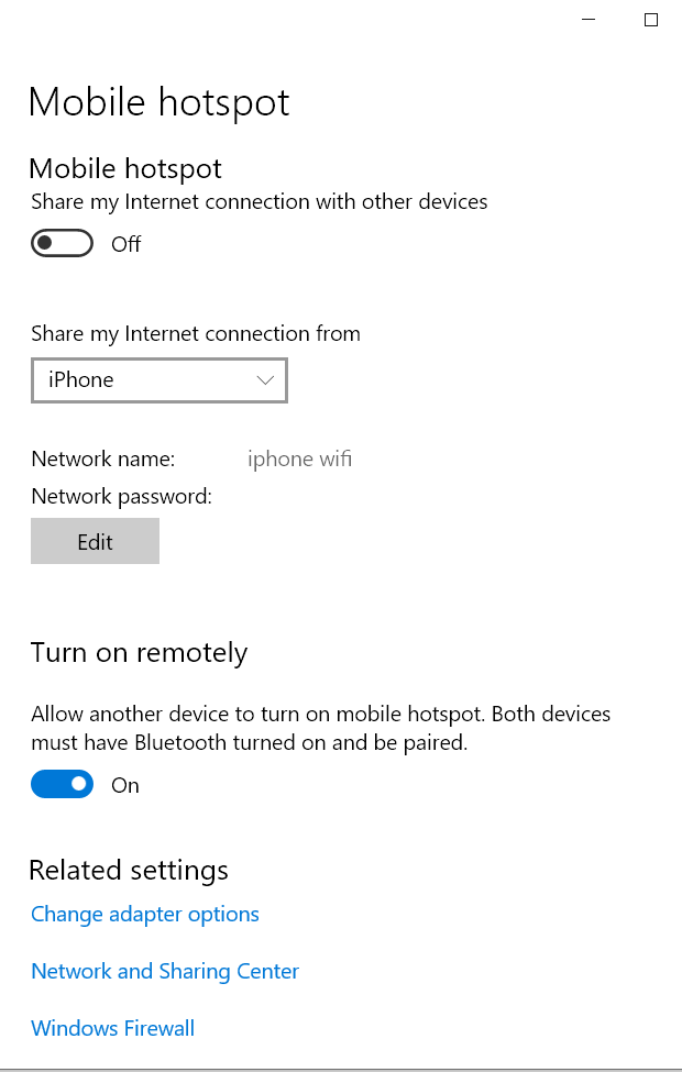 Windows 10 Mobile hotspot. Repeat the wifi signal with router. c131f7b7-e38b-4b05-805d-2a96c0ea0830?upload=true.png
