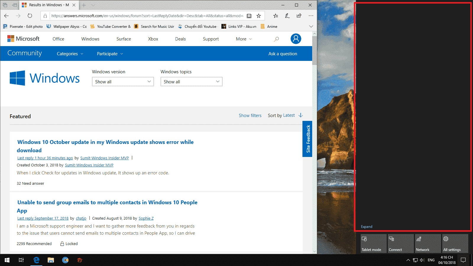 Action center in version 1809. c186ce62-0eb8-4fb9-9e22-894af167fe83?upload=true.png