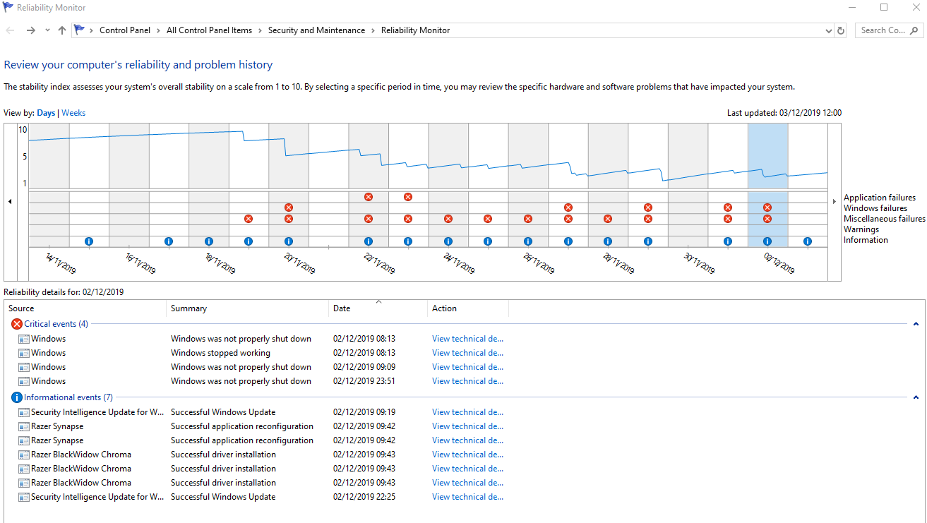 Infrequent crashing over the last few days - possible graphics card related but unsure.... c226366c-a243-49a3-b612-3e83e05d9bf9?upload=true.png