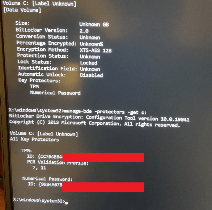 My Recovery key bitlocker failed unlocking c2a450a7-1d11-45a8-bd32-2977c7993bf2?upload=true.png