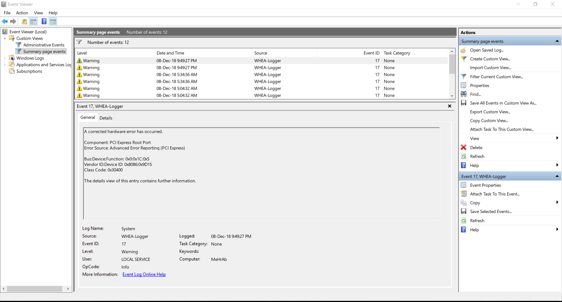 WHEA-Logger event ID 17, Windows 10 c360ba66-03da-449a-a987-46c2343be65c?upload=true.png