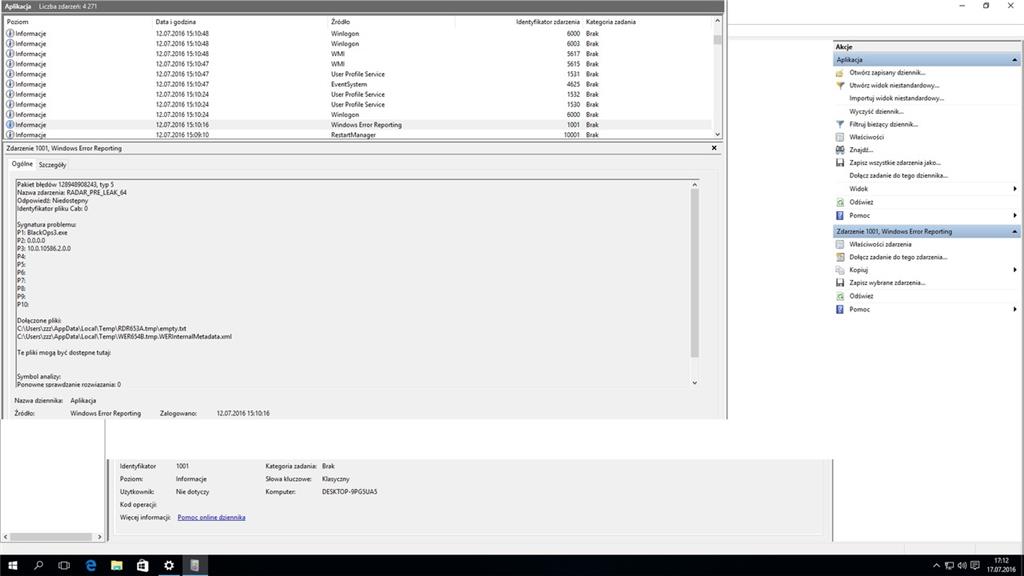 Windows Crash with the following report in the event viewer c3d27aa3-1a1d-4ef5-b695-7a2ef044de1b.jpg