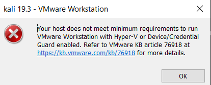 Your host does not meet minimum requirements to run VMware Workstation with Hyper-V or... c4425760-5bfd-4c3f-810e-55c37ba8e7f8?upload=true.png
