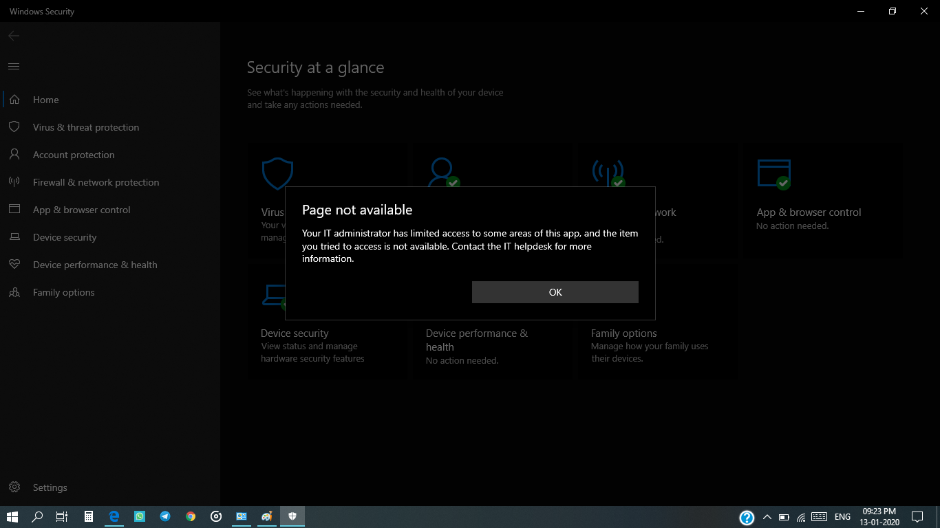 Windows Defender Shows "your IT administration is restricted to some areas,and contact... c4976c3c-a128-4f9c-b488-39b91a3028f0?upload=true.png