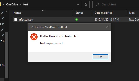Clicking .txt files (to load Notepad.exe) gives a "Not Implemented" error c4c1ed9c-d18a-4a4c-97f1-30fe53d2d8c4?upload=true.jpg