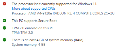 Will more CPU's be added to the supported list for Windows 11? I have a 2 core 2.70ghz CPU... c4d3f47c-cb58-4802-a97c-084afd27998a?upload=true.png