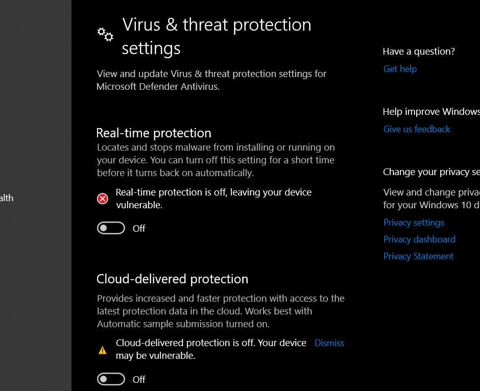 Someone help me with this , cannot turn on real time protection c56f432c-3abc-4e9e-b1d1-3fb2e4c560f8?upload=true.png