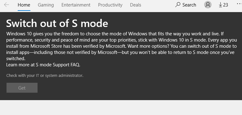 Cannot switch out of S mode c61c3e74-093d-4cbf-b0bc-82cd4d4fa6e5?upload=true.png