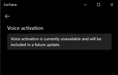 Cortana wake-word unavailable after using Get-AppXPackage . "Voice activation is currently... c63c27f8-1dde-4a41-90e2-071eb45c0cf5?upload=true.png