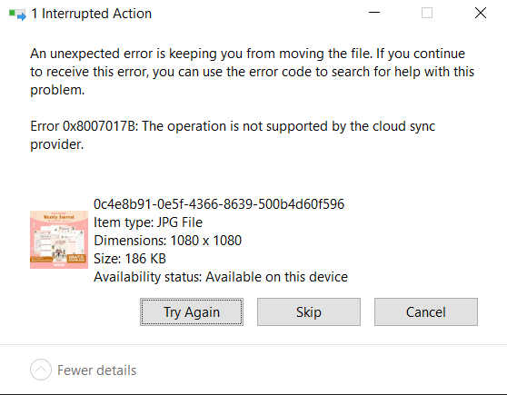 Can't move photos to any other file except local disk. c64f1e2b-0372-455f-ab11-284aad7d2176?upload=true.png