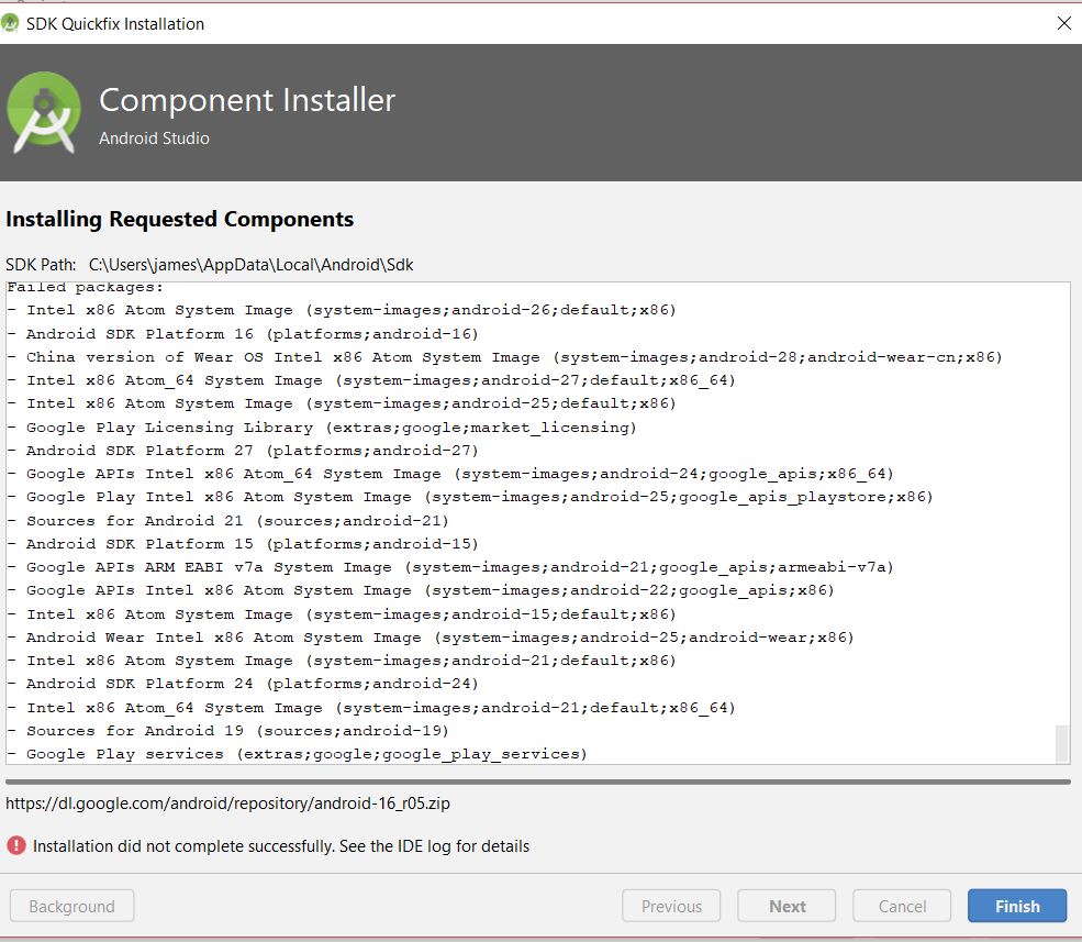 Installation did not complete successfully. see the IDE log for details - Android studio... c6742855-1283-4183-9c6d-f670eaa54852?upload=true.jpg