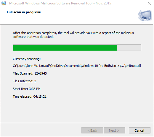 Malicious Software Removal Tool Detects 1 infection but does NOT identify or remove it c6b88152-68af-450e-8f52-e237731540aa.png