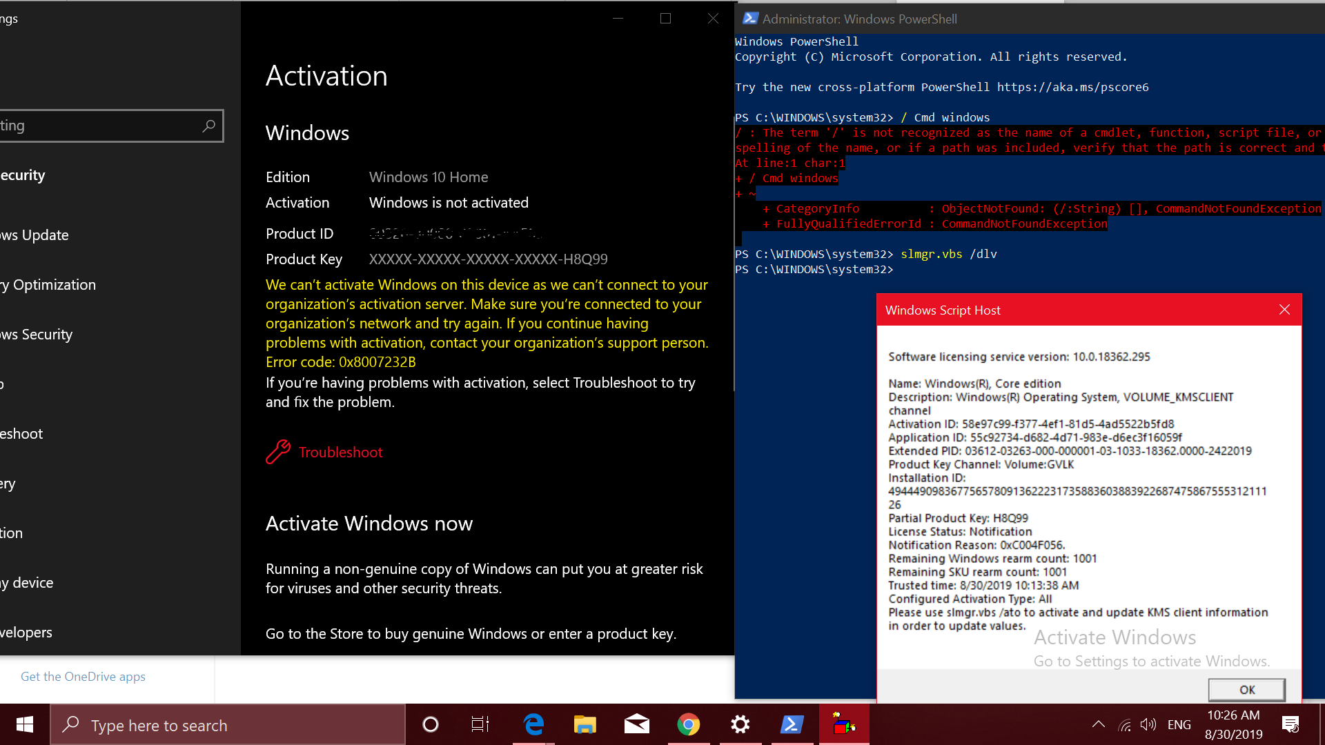 I bought a pc with a windows 10 product key like a month ago and windows has deactivated itself c6cba915-e87b-4b91-9e8d-bba874bc8da4?upload=true.png