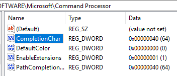 Windows 10 CMD autocomplete (quick edit mode) only shows spaces c82da322-7420-4b2d-afea-3871018f2146?upload=true.png