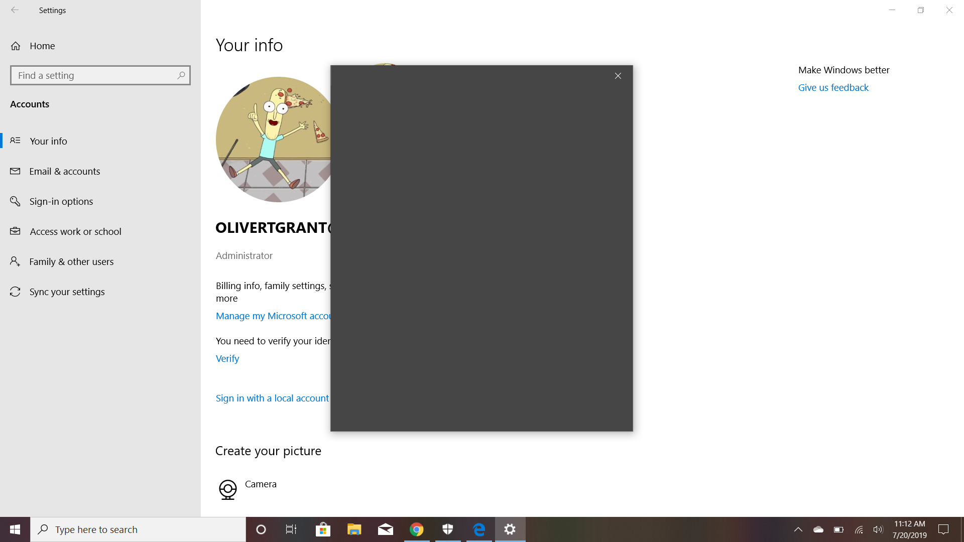I can't verify my Windows account in settings or setup Account Protection in Windows Security c839d085-d0fb-43e8-bfab-aaf09650b78f?upload=true.png