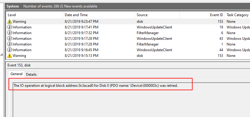 The IO operation at logical block address ... was retried. c868fa34-f76a-41e7-9992-0eb29c0f8dc9?upload=true.png