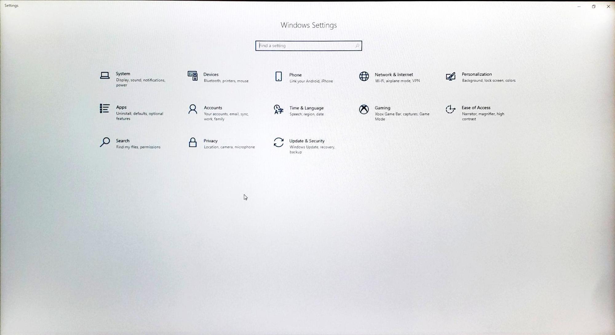 Settings home screen looks different between computers. c8d0f373-1aae-4de0-b8a5-fd0b87fb9e2d?upload=true.jpg