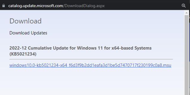 2022-12 Cumulative Update for Windows 11 for x64-based Systems KB5021234 Install error -... c8efb549-2fbc-4a4b-83ec-509f80891297?upload=true.png