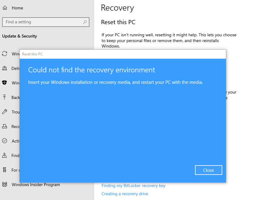 Could not find recovery enviroment, Windows RE Image not found but i have a recovery partition. c9a7ed0b-0e08-42db-a802-4f809367c92a?upload=true.png