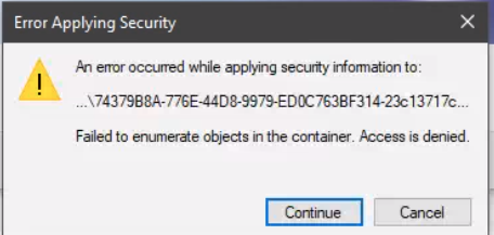 Failed to enumerate objects in the container. Access is denied. ca3b5e37-78eb-42db-b428-e5fd29c71f1e?upload=true.png