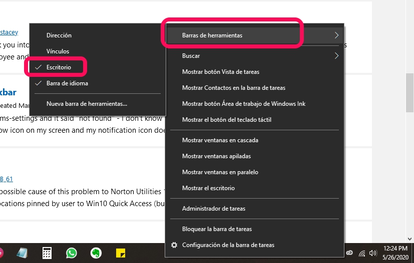 Desktop won't stay pinned in the toolbar see attached ca7219b3-c6fd-4f92-93c0-282c22243a2e?upload=true.jpg