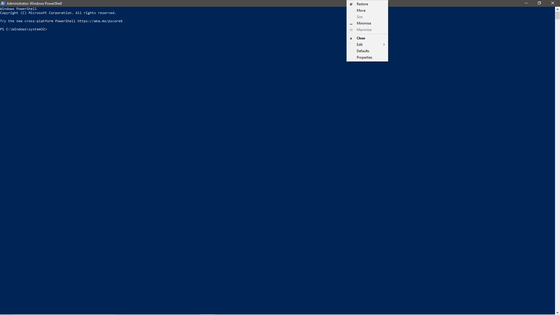 How to display PowerShell menu using short cut instead of right click? Ps look at the Image caf4adcf-11ad-46b6-a091-4b27f1dc534a?upload=true.png