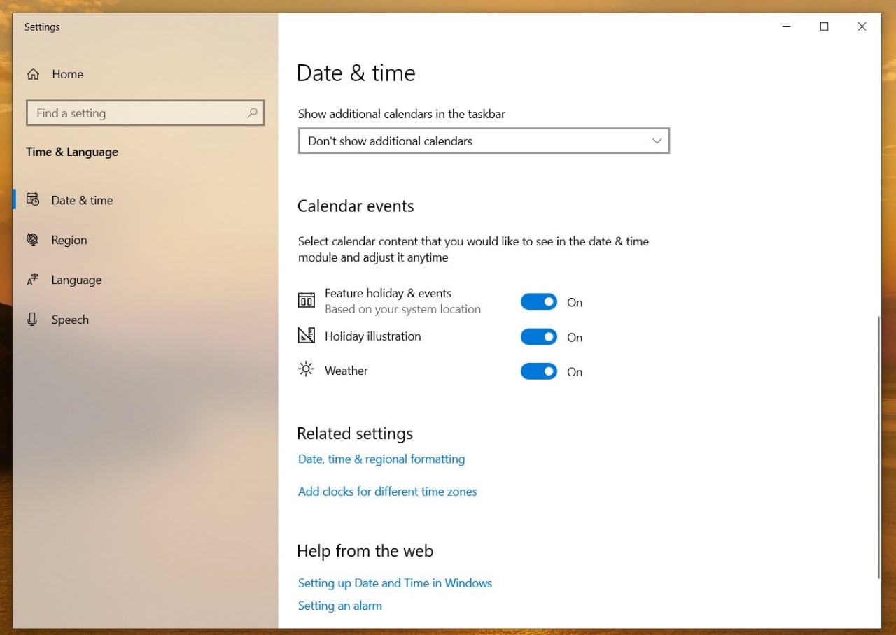 Windows 10 is getting a new Calendar UI feature, but taskbar clock will lose seconds calendar-events-option-in-windows-10-22h2.jpg